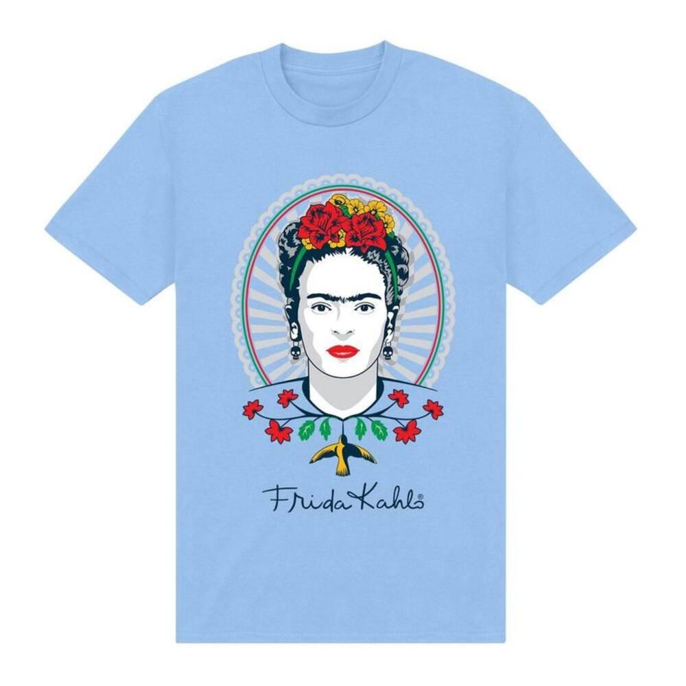 Frida Kahlo Unisex Adult Portrait T-Shirt / Light Blue